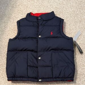 Polo Ralph Lauren kids reversible down puffer vest. Size 7. New!